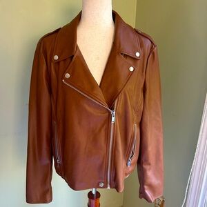 Bagatelle Collection Vegan Leather Biker Jacket Size XL. Chestnut brown. Great!